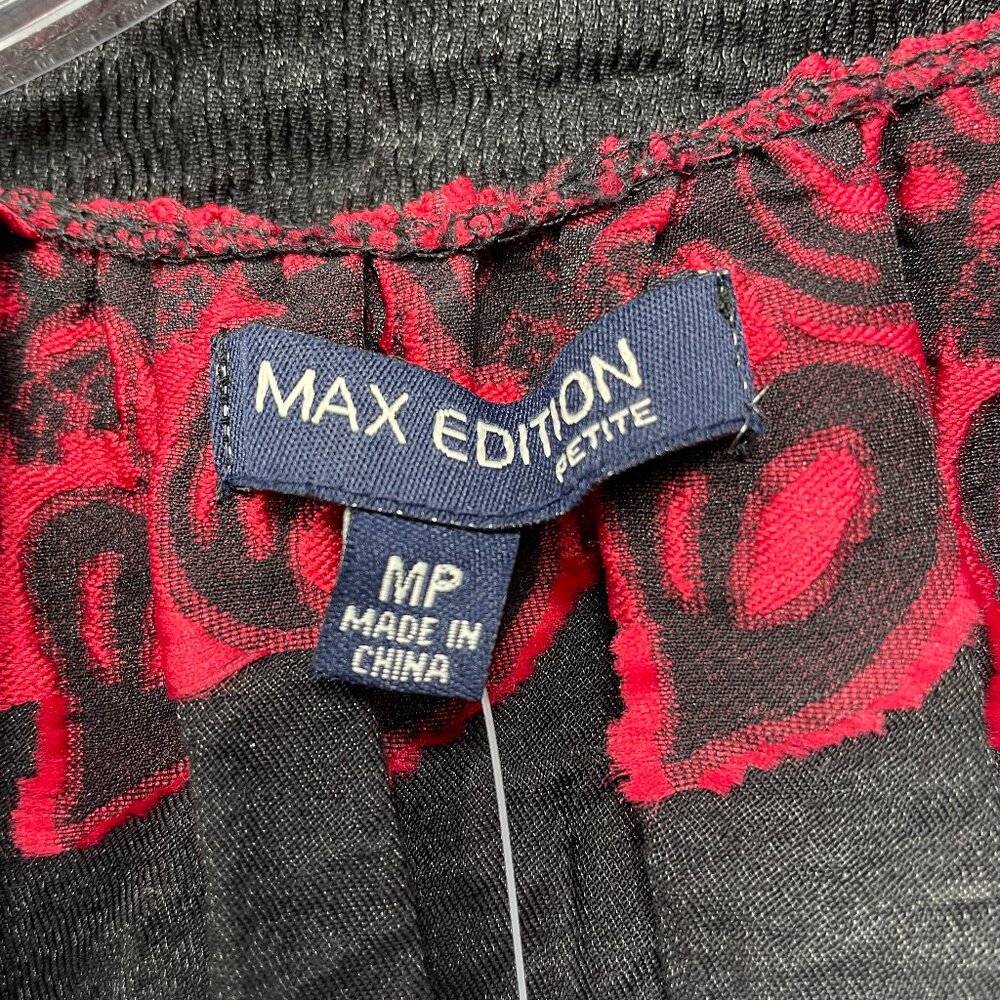 NWT Max Edition Black Print Dress Size Medium Petite - Picture 5 of 9